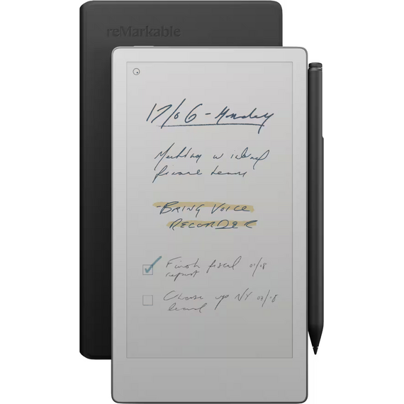 reMarkable - Paper Pro Move - 7.3" Paper Tablet with Marker Plus and Premium Leather Book Folio - Black