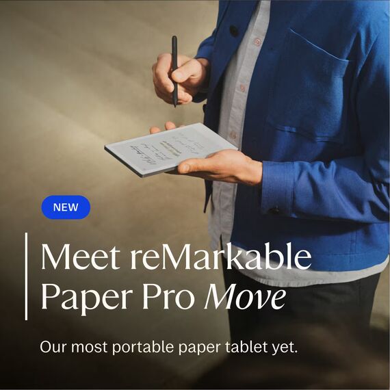 reMarkable - Paper Pro Move - 7.3" Paper Tablet with Marker Plus and Premium Leather Book Folio - Black, 8 image