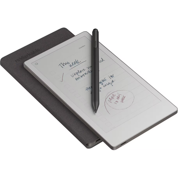 reMarkable - Paper Pro Move - 7.3" Paper Tablet with Marker Plus and Mosaic Weave Book Folio - Basalt, 3 image