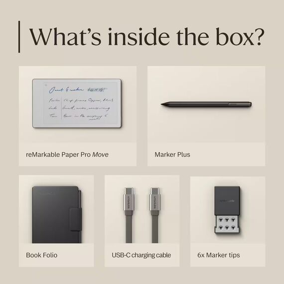 reMarkable - Paper Pro Move - 7.3" Paper Tablet with Marker Plus and Premium Leather Book Folio - Black, 7 image