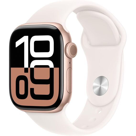 Apple Watch Series 10 [GPS 42mm case] Smartwatch with Rose Gold Aluminium Case with Light Blush Sport Band - S/M. Fitness Tracker, ECG App, Always-On Retina Display, Water Resistant, Velicina sata: 42mm case + Small/Medium band, Color: Rose Gold Aluminium Case w/ Light Blush Sport Band