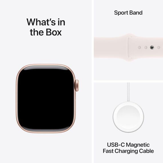 Apple Watch Series 10 [GPS 42mm case] Smartwatch with Rose Gold Aluminium Case with Light Blush Sport Band - S/M. Fitness Tracker, ECG App, Always-On Retina Display, Water Resistant, Velicina sata: 42mm case + Small/Medium band, Color: Rose Gold Aluminium Case w/ Light Blush Sport Band, 2 image