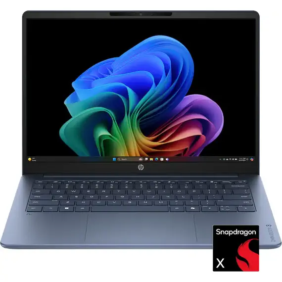 HP - OmniBook 3 - 14" 2K OLED Laptop - Snapdragon X (8-Core CPU) - 16GB Memory - 256GB SSD - Copilot+ - 41+ Hrs Battery Life¹ - Starlit Blue