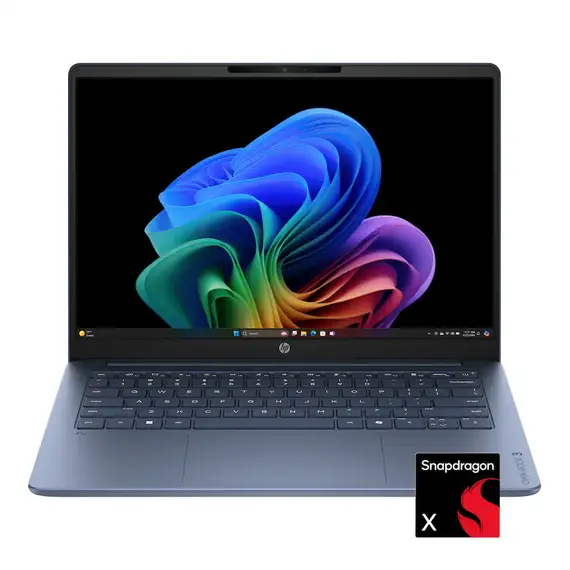 HP - OmniBook 3 - 14" 2K OLED Laptop - Snapdragon X (8-Core CPU) - 16GB Memory - 512GB SSD - Copilot+ - 41+ Hrs Battery Life¹ - Starlit Blue