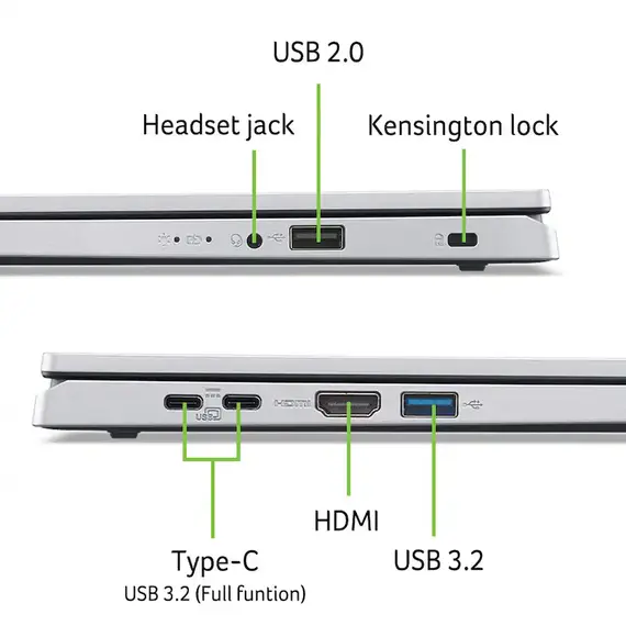 Acer - Aspire Go 15 Laptop - 15.6" Full HD IPS Display 2k - AMD Ryzen 5 4000 Series 2025 - 8GB Memory - 512GB Storage - Pure Silver, 2 image