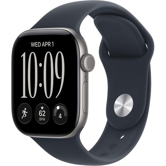 Apple Watch Series 12 GPS 42mm Smartwatch Space Gray Aluminum Case, Navy Blue Sport Band - S/M. Health + Fitness + Sleep Tracking, Heart Rate, Safety, Velicina sata: 42mm, Color: Space Gray Aluminum Case with Navy Blue Sport Band