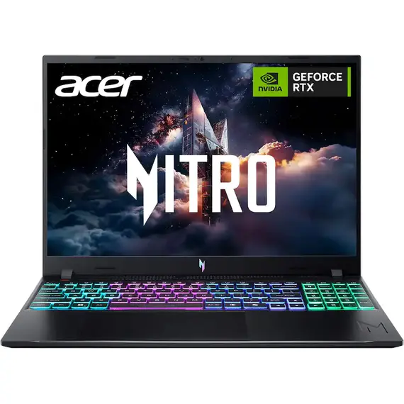Acer - Nitro V – 16" WUXGA 165Hz Gaming Laptop - Intel Core 7 240H 2024 - NVIDIA GeForce RTX 5060 – 16GB Memory – 512GB Storage - Obsidian Black