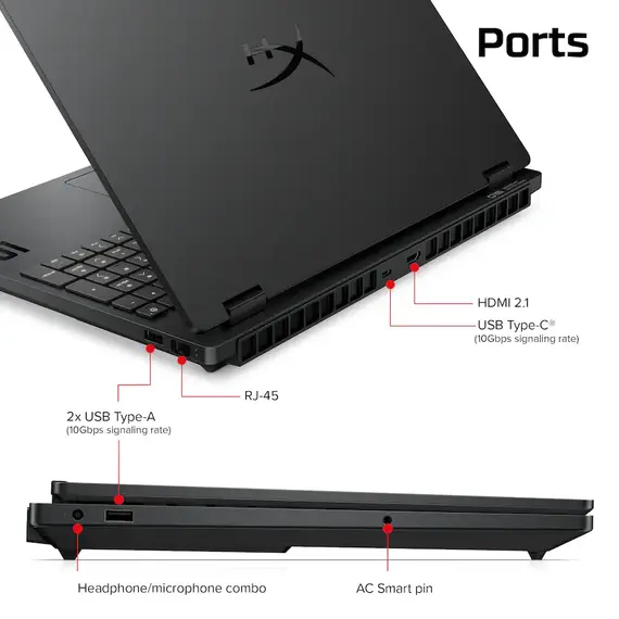 HyperX - HP OMEN 15.3" 2K 165Hz Gaming Laptop - Intel Core Ultra 7 255H (2025) - 12GB RAM - NVIDIA GeForce RTX 5050 - 512GB SSD - Shadow Black, 2 image