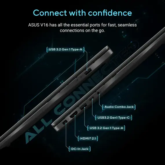 ASUS - V16 16" 2K Gaming Laptop - Intel Core 7 Processor 240H with NVIDIA GeForce RTX 5050 - 8GB Memory - 512GB SSD - Black, 2 image