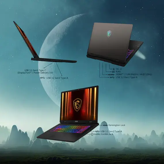 MSI - Crosshair A16 HX 16" 2.5K QHD+ 240Hz Gaming Laptop - AMD R9 8940HX - NVIDIA GeForce RTX 5060 - 16GB Memory - 1TB Storage - Cosmo Gray, 2 image