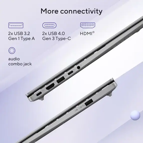 ASUS - Vivobook 14 14" 2K Laptop - Snapdragon X1-26-100 (2026) - 8GB Memory - 256GB Storage - Cool Silver, 2 image