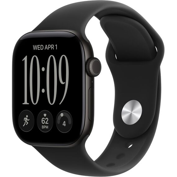 Apple Watch Series 12 GPS 42mm Smartwatch Black Aluminum Case, Black Sport Band - S/M. Health + Fitness + Sleep Tracking, Heart Rate, Safety, Velicina sata: 42mm, Color: Black Aluminum Case with Black Sport Band