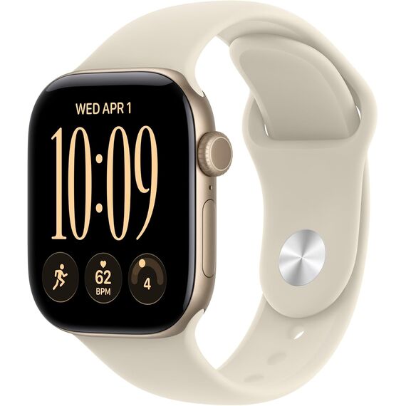 Apple Watch Series 12 GPS 42mm Smartwatch Light Gold Aluminum Case, Sand Sport Band - S/M. Health + Fitness + Sleep Tracking, Heart Rate, Safety, Velicina sata: 42mm, Color: Light Gold Aluminum Case with Sand Sport Band
