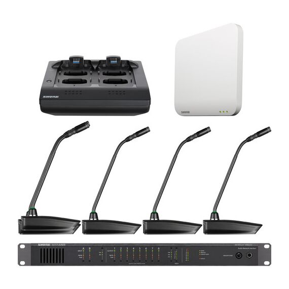 Shure Microflex 4-Channel 10" Gooseneck Microphone Wireless System
