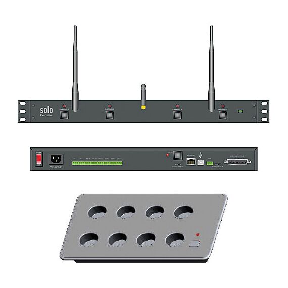 Revolabs Solo Executive 4-Channel Wireless Bundle System without Microphones (1-Year Silver revoCARE Plan)