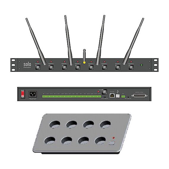 Revolabs Solo Executive 8-Channel Wireless Bundle System without Microphones (3-Year Gold revoCARE)
