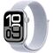 Apple Watch Series 10 [GPS 46mm case] Smartwatch with Silver Aluminium Case with Blue Cloud Sport Loop. Fitness Tracker, ECG App, Always-On Retina Display, Carbon Neutral, Velicina sata: 46mm case + Medium/Large band, Color: Silver Aluminium Case with Blue Cloud Sport Loop