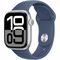 Apple Watch Series 10 [GPS 42mm case] Smartwatch with Silver Aluminium Case with Denim Sport Band - S/M. Fitness Tracker, ECG App, Always-On Retina Display, Water Resistant, Velicina sata: 42mm case + Small/Medium band, Color: Silver Aluminium Case with Denim Sport Band