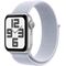 Apple Watch SE (2nd Gen) [GPS 40mm] Smartwatch with Silver Aluminum Case with Blue Cloud Sport Loop One Size. Fitness and Sleep Trackers, Crash Detection, Heart Rate Monitor, Carbon Neutral, Velicina sata: 40mm Case + Small/Medium band, Color: Silver Aluminum Case with Blue Cloud Sport Loop
